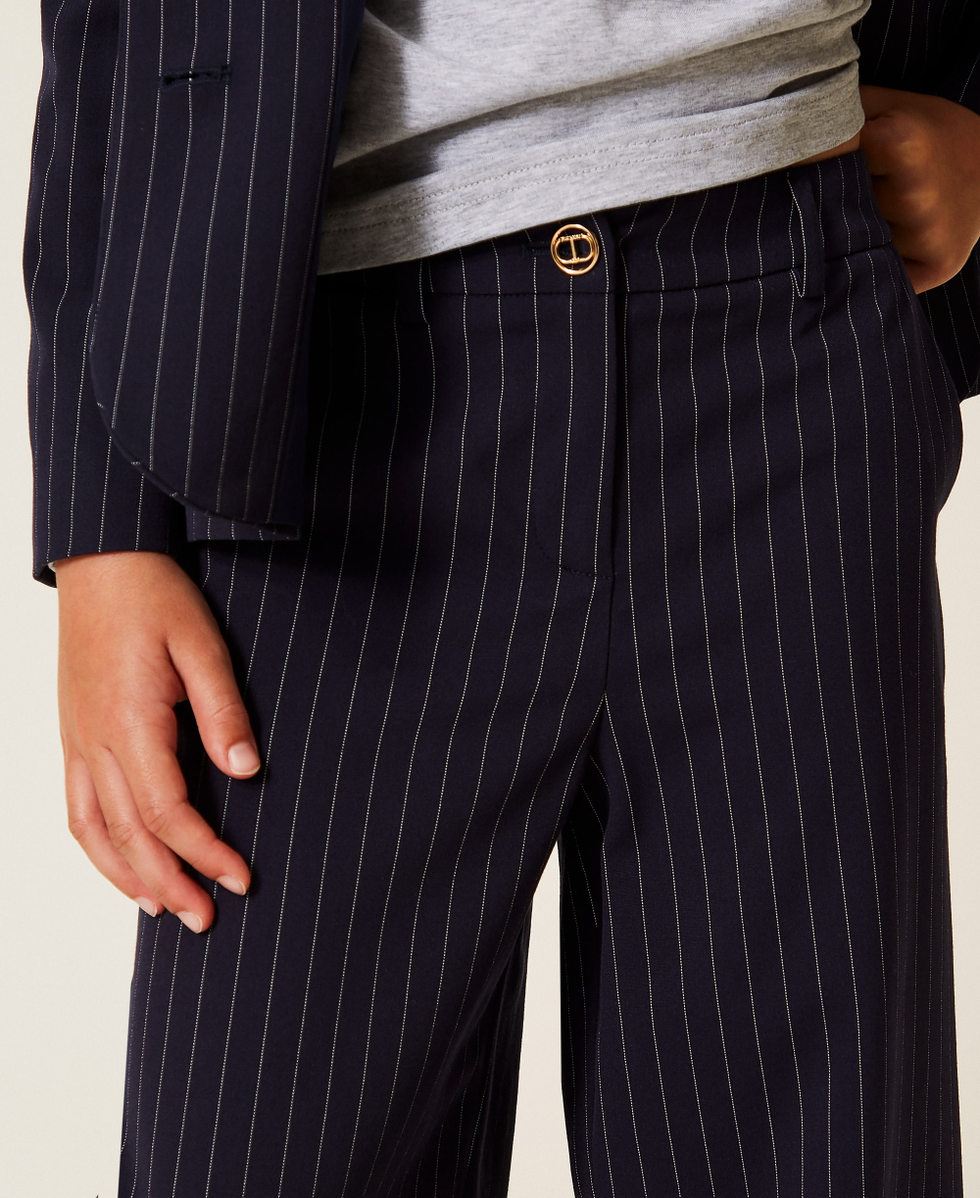 Pantal&oacute;n palazzo de rayas diplom&aacute;ticas Classic Blue / Raya Blanco Roto Ni&ntilde;a 252GJ2042_12713_04