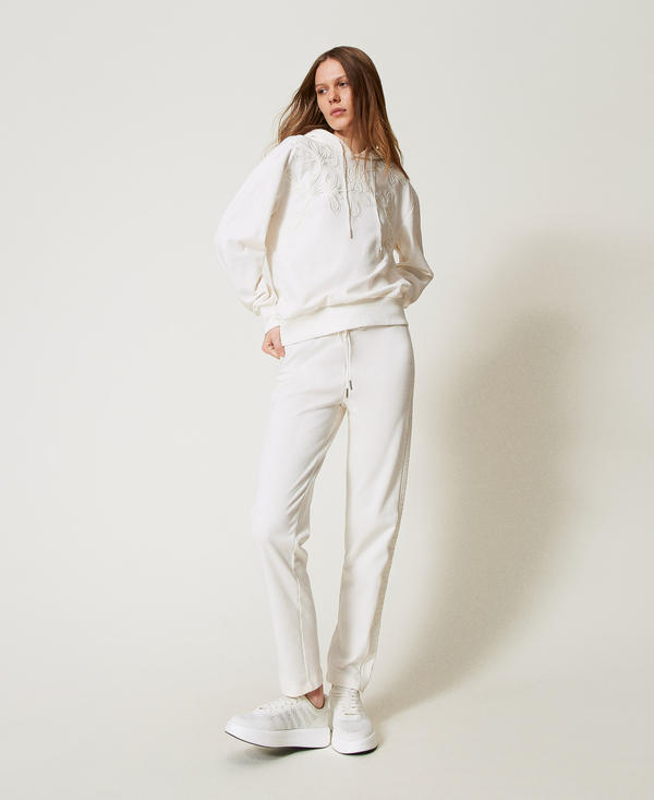 Cigarette trousers with embroidery