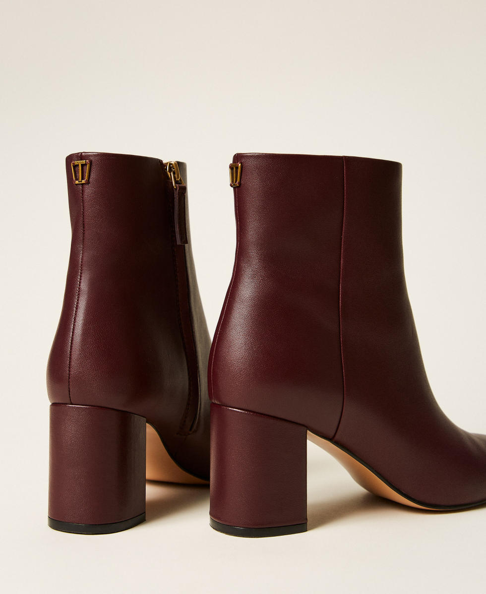 Bottines en cuir Bordeaux Femme 262TGT056_00020_03