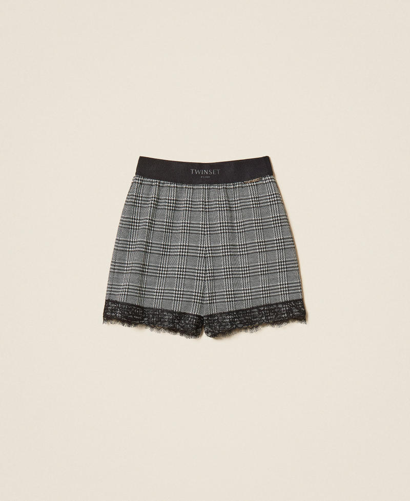 Short en prince de Galles avec dentelle