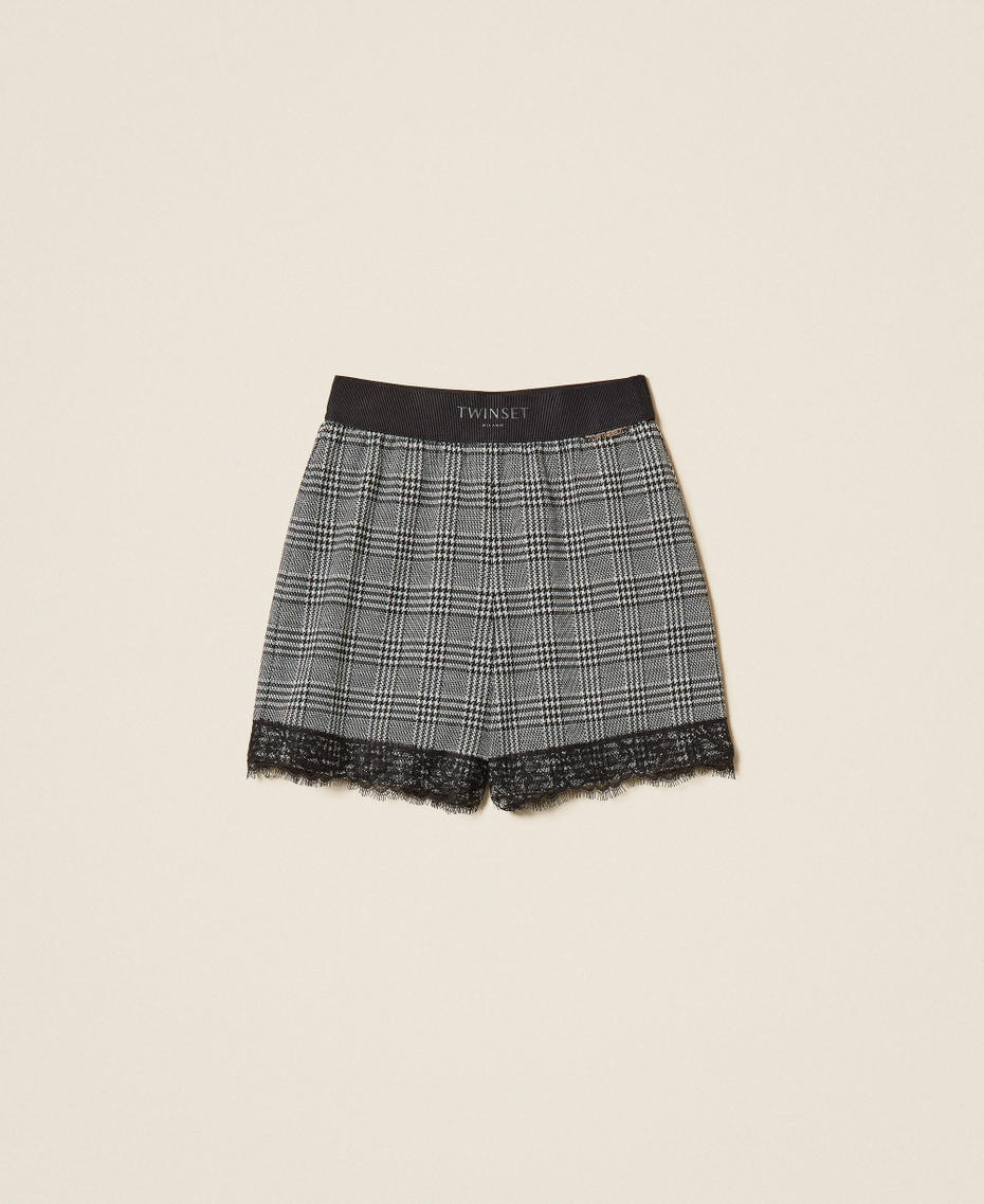 Short en prince de Galles avec dentelle