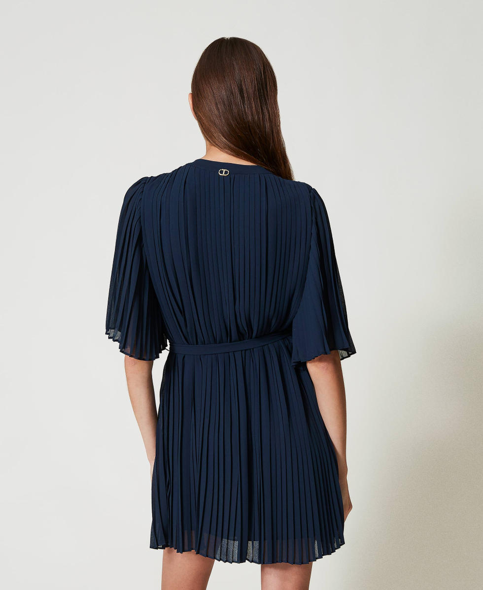 Abito corto in cr&ecirc;pe georgette Blue Night Donna 251TP2051_00238_03