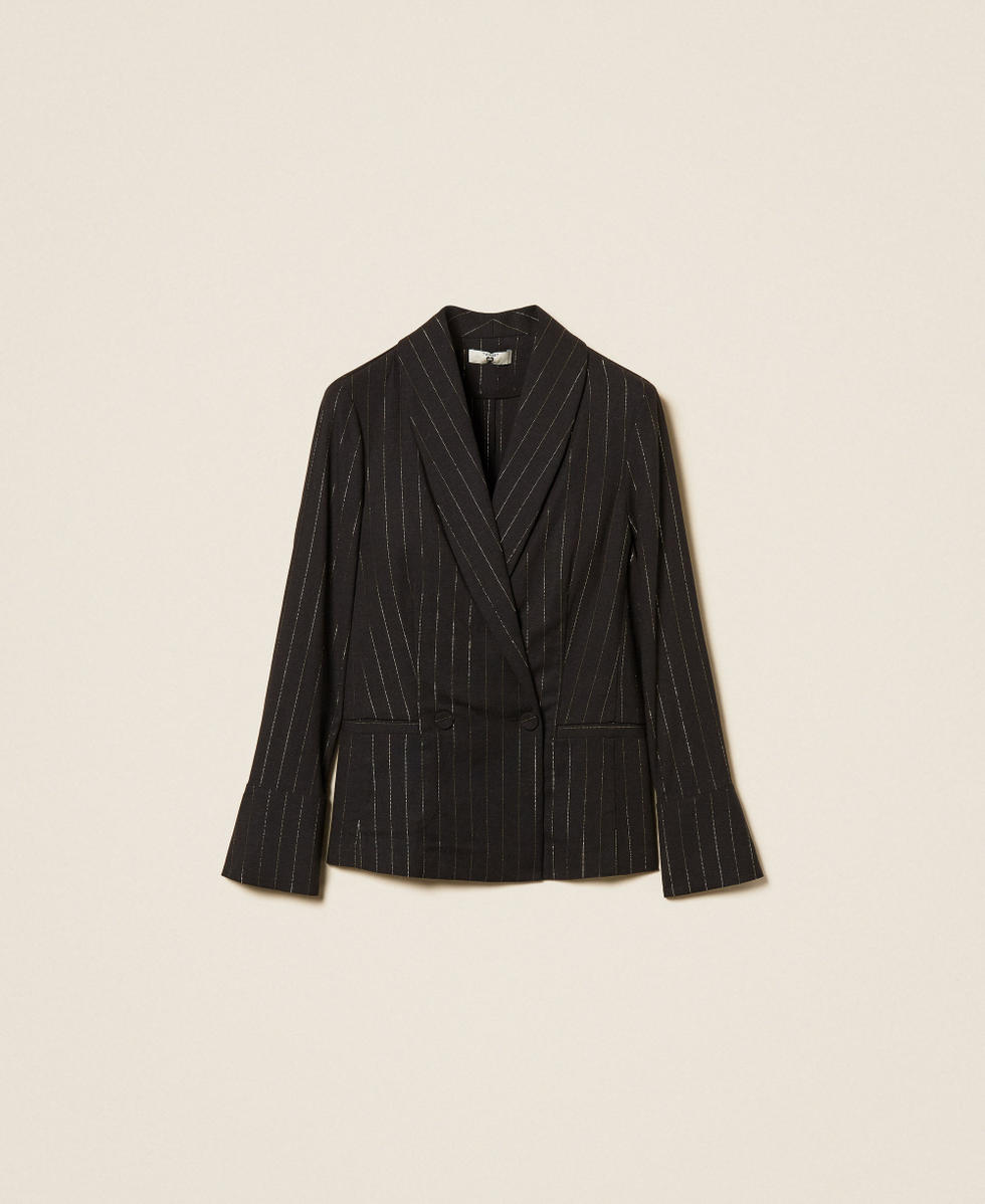 Lurex pinstriped blazer