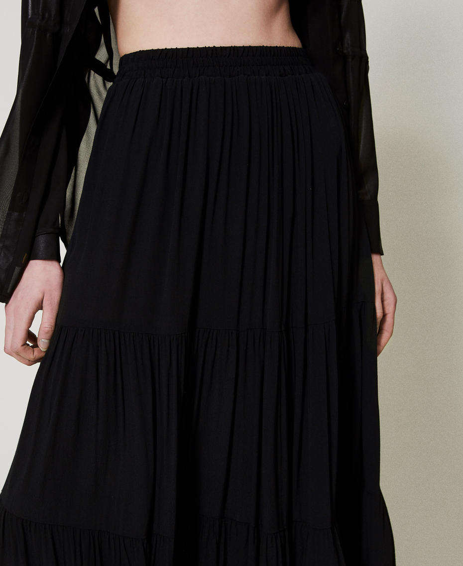 Gonna lunga a balze Nero Donna 251LB2EEE_00006_04