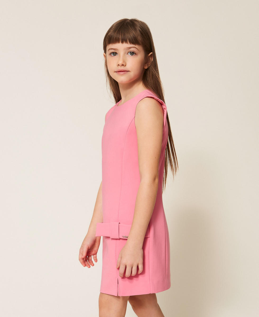 Robe courte en cr&ecirc;pe avec n&oelig;ud Rose &laquo;&thinsp;Aurora Pink&thinsp;&raquo; Fille 261GJ2Q58_07207_02