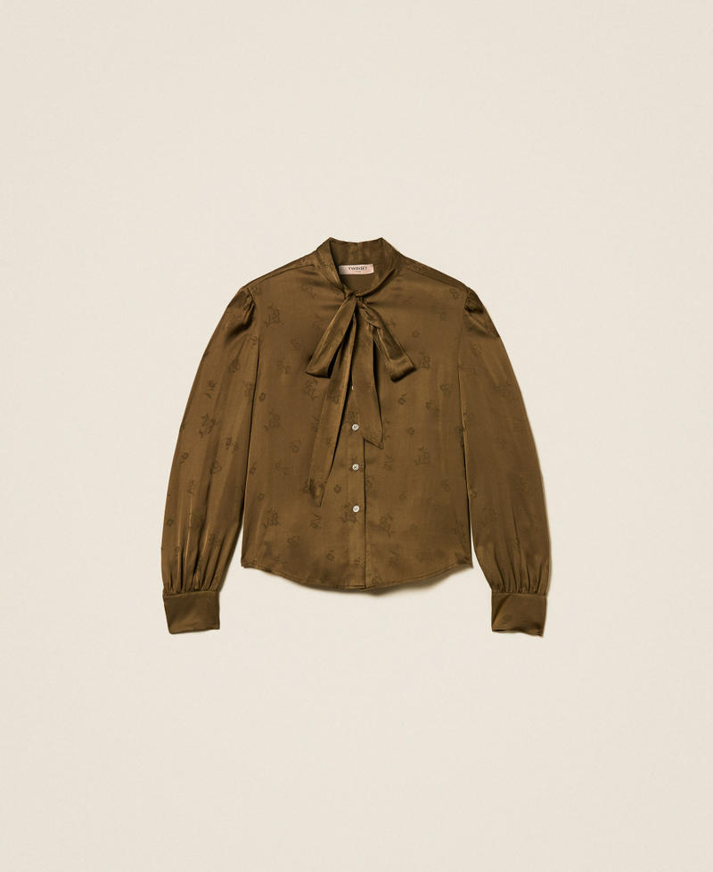 Jacquard satin shirt Beech Green Woman 252TT2361_12537_S0