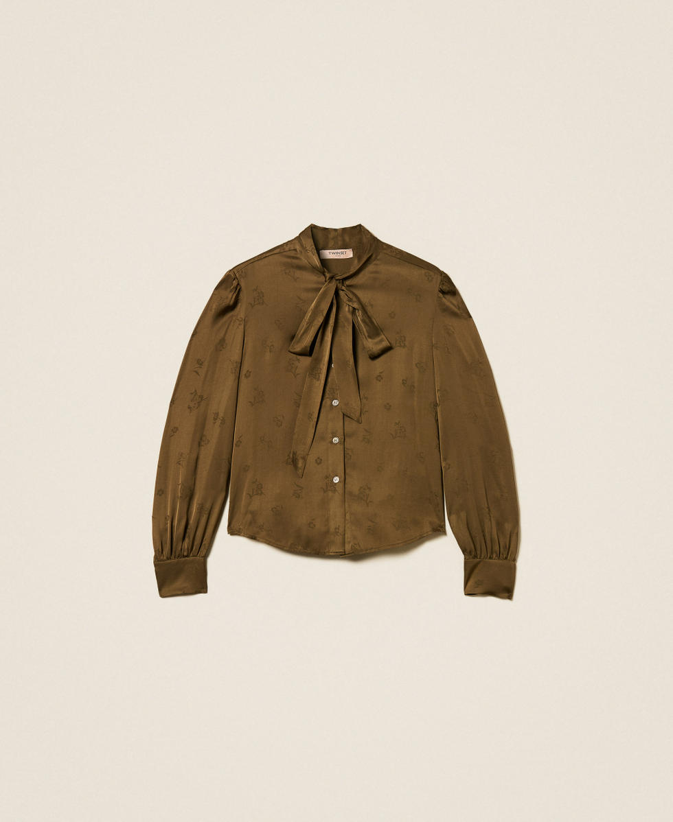 Jacquard satin shirt