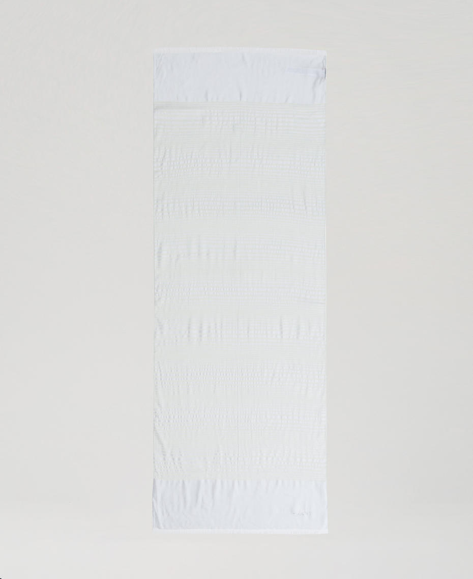 Jacquard striped scarf with lurex Water Green Woman 251TO5490_12371_05