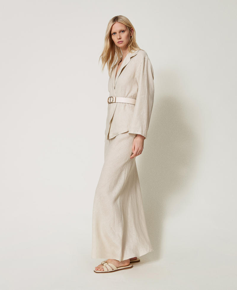 Long linen skirt "Cold Sand&rdquo; Beige Woman 251TF2014_07019_02