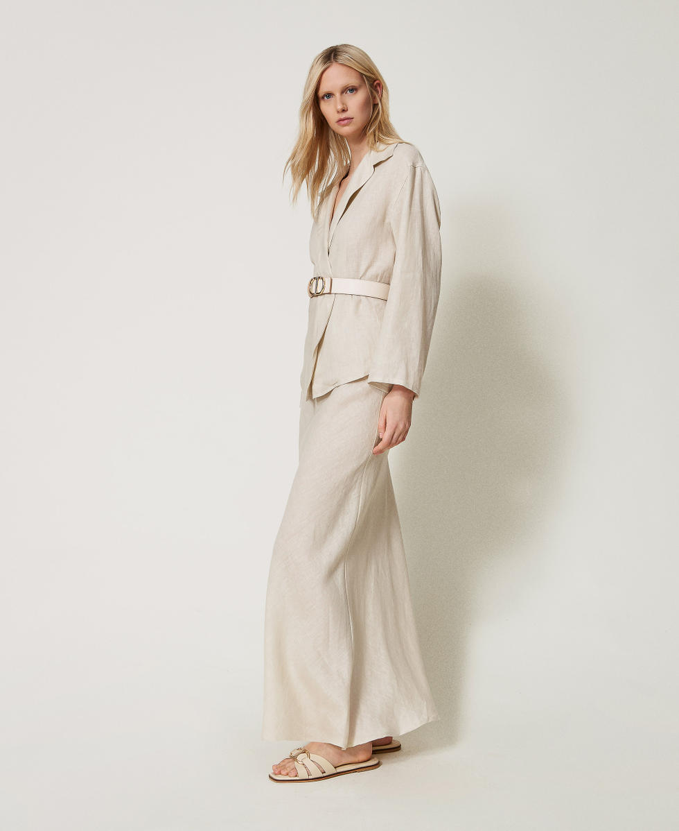Long linen skirt "Cold Sand&rdquo; Beige Woman 251TF2014_07019_02