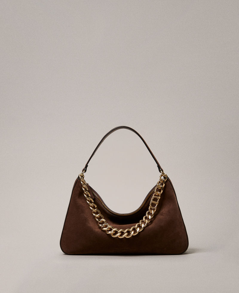 'Liliane' medium suede bag Coffee Woman 252TB7162_00203_PS