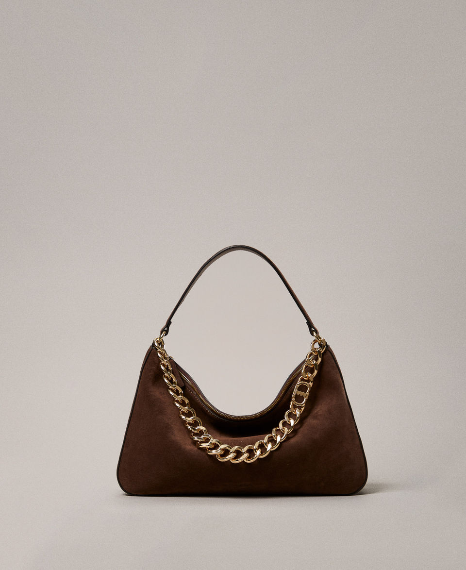'Liliane' medium suede bag Coffee Woman 252TB7162_00203_PS