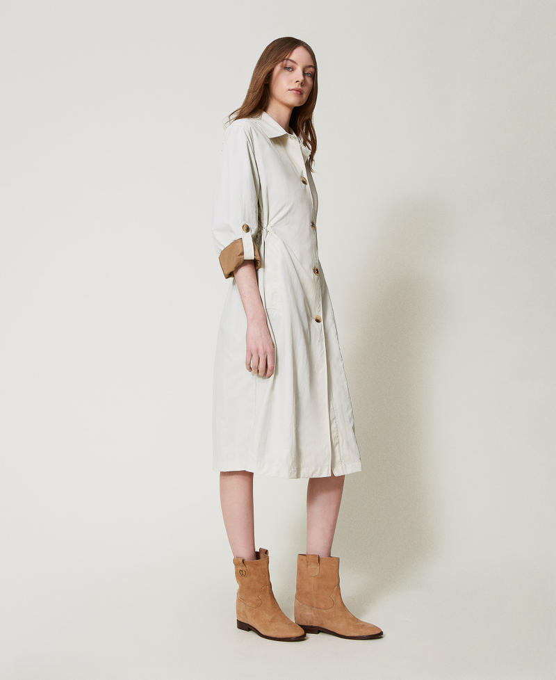 Parka lungo in nylon Beige Donna 251LL2TAA_00003_01