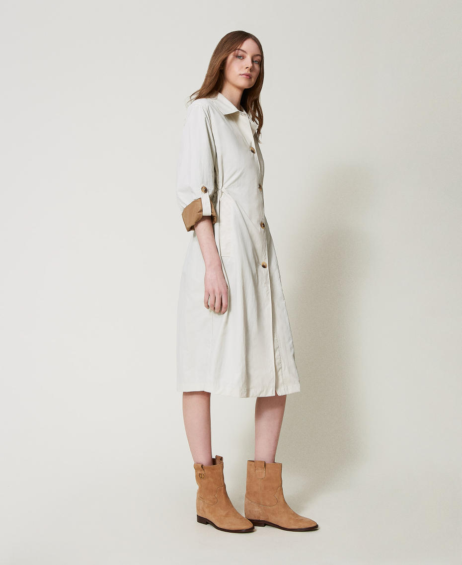 Long nylon parka Beige Woman 251LL2TAA_00003_01