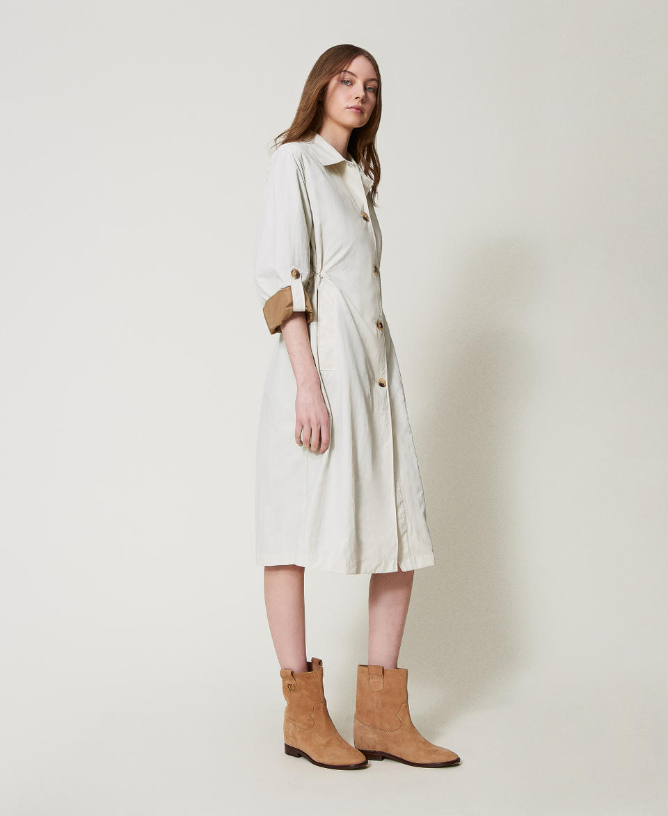 Long nylon parka Beige Woman 251LL2TAA_00003_01