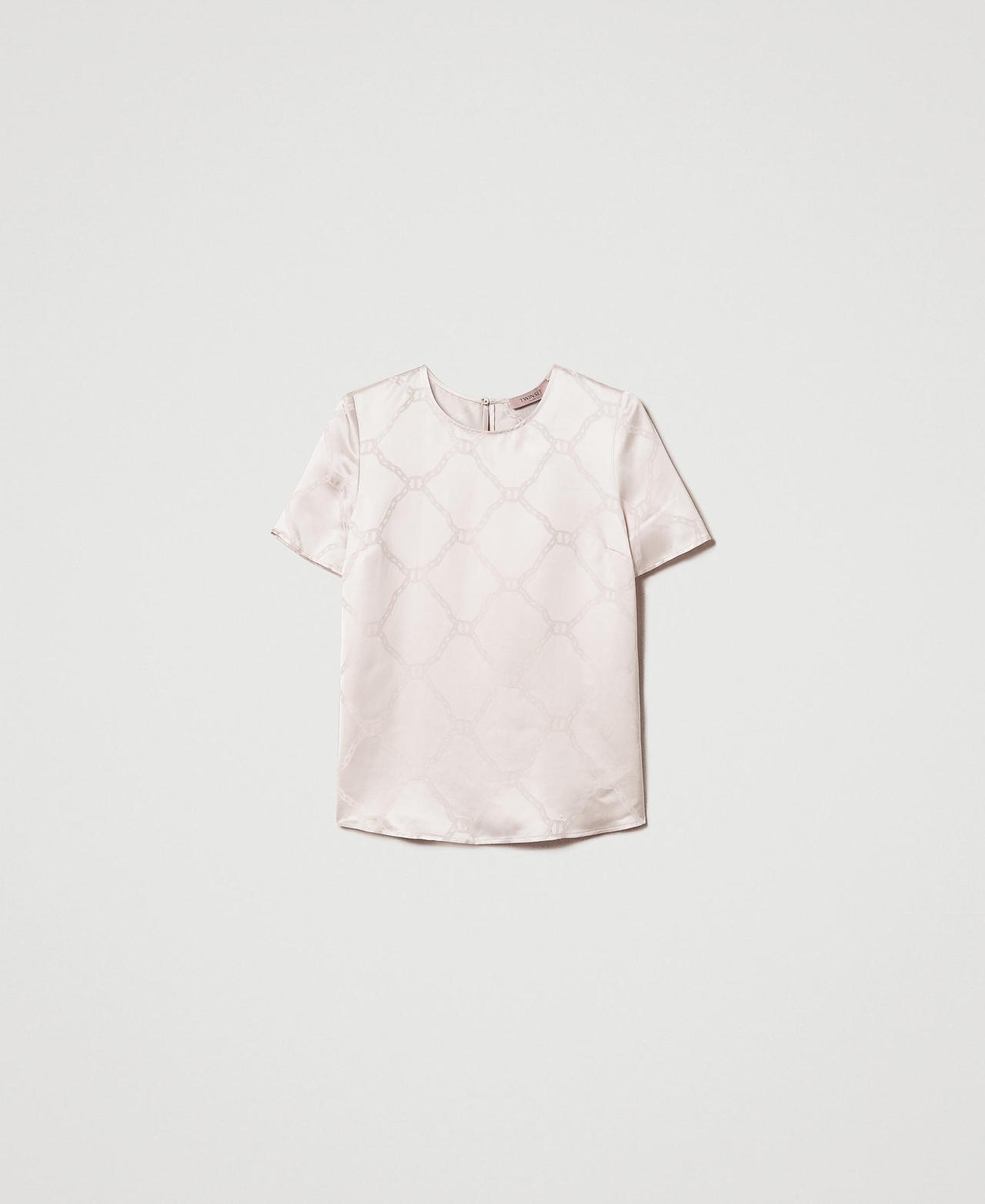 Bluse aus „Oval T“-Jacquard „Old White“ Frau 251TP2012_11748_0S