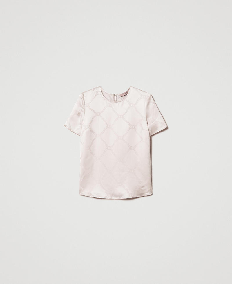 Bluse aus „Oval T“-Jacquard „Old White“ Frau 251TP2012_11748_0S