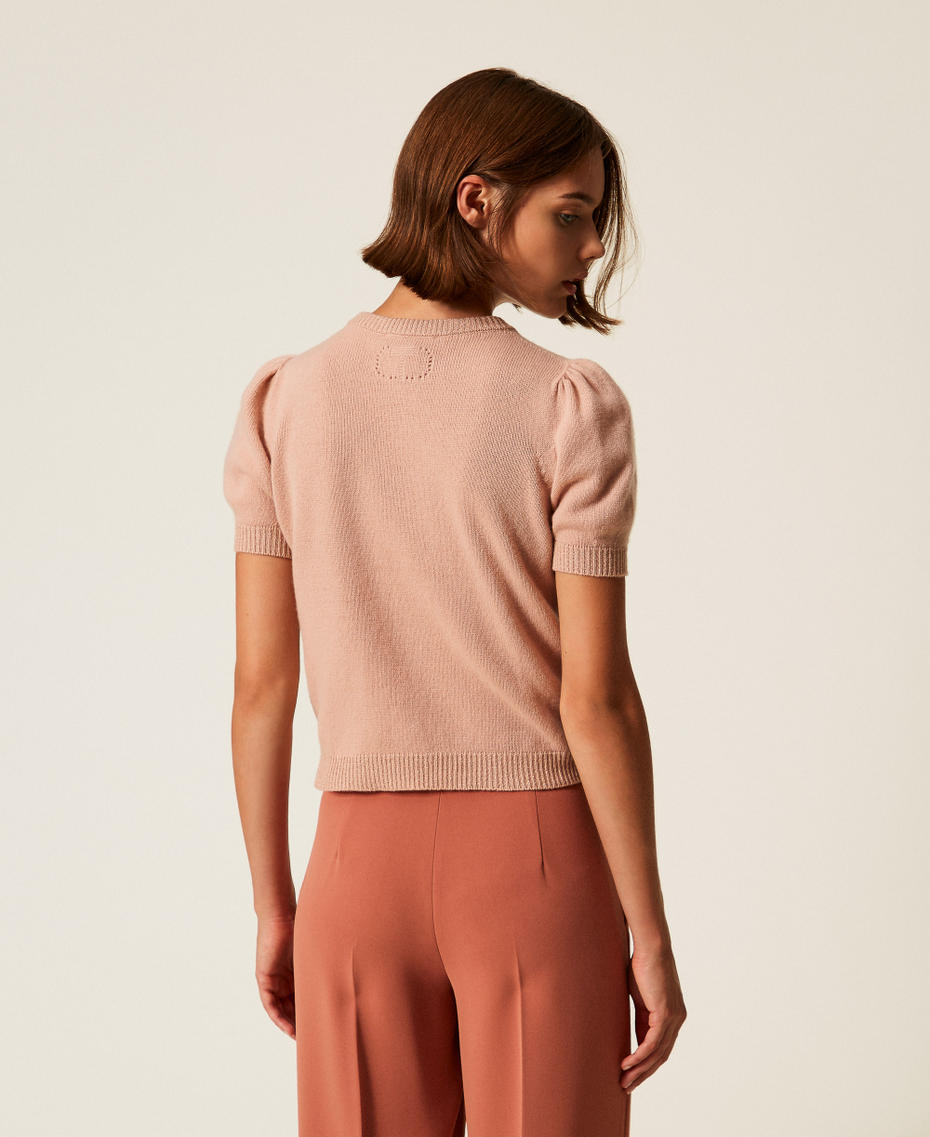 Jersey de mezcla de cachemira con lúrex Dusty Pink Claro / Pink Oro Lúrex Mujer 252TP3581_12801_03