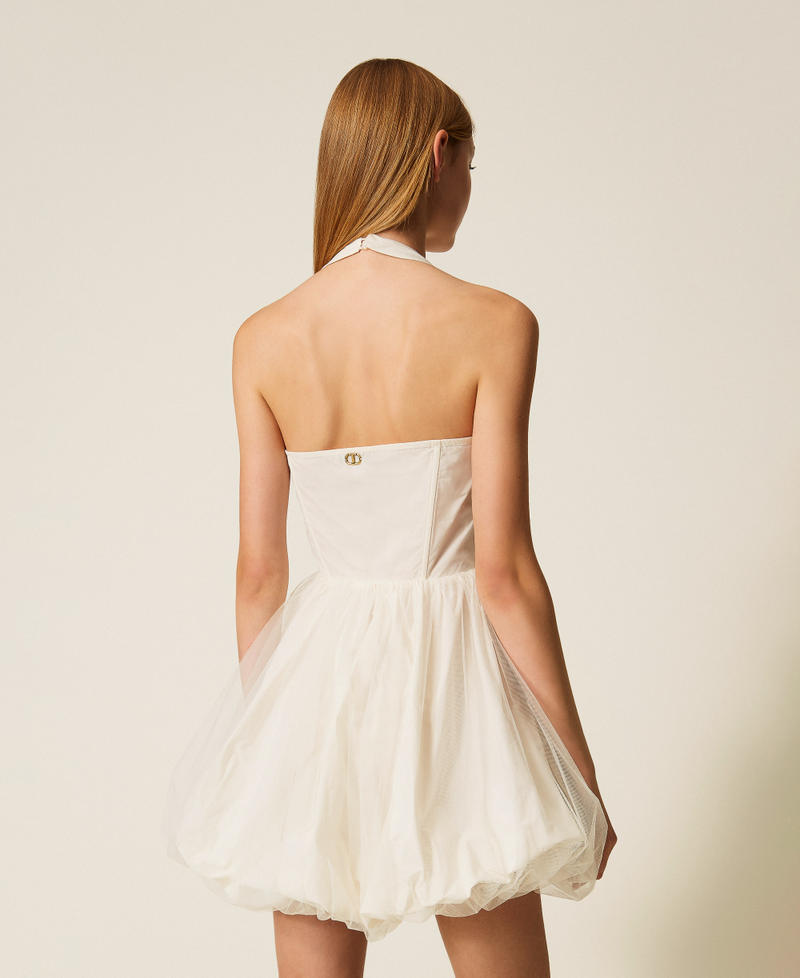 Abito corto in taffetà e tulle Madreperla Donna 252TT2283_00059_03