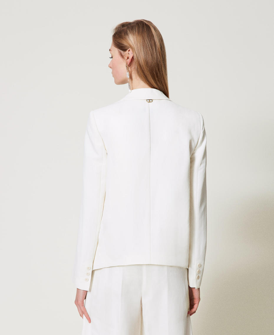 Blazer with rounded bottom hem Sugar White Woman 251TT2300_00632_03