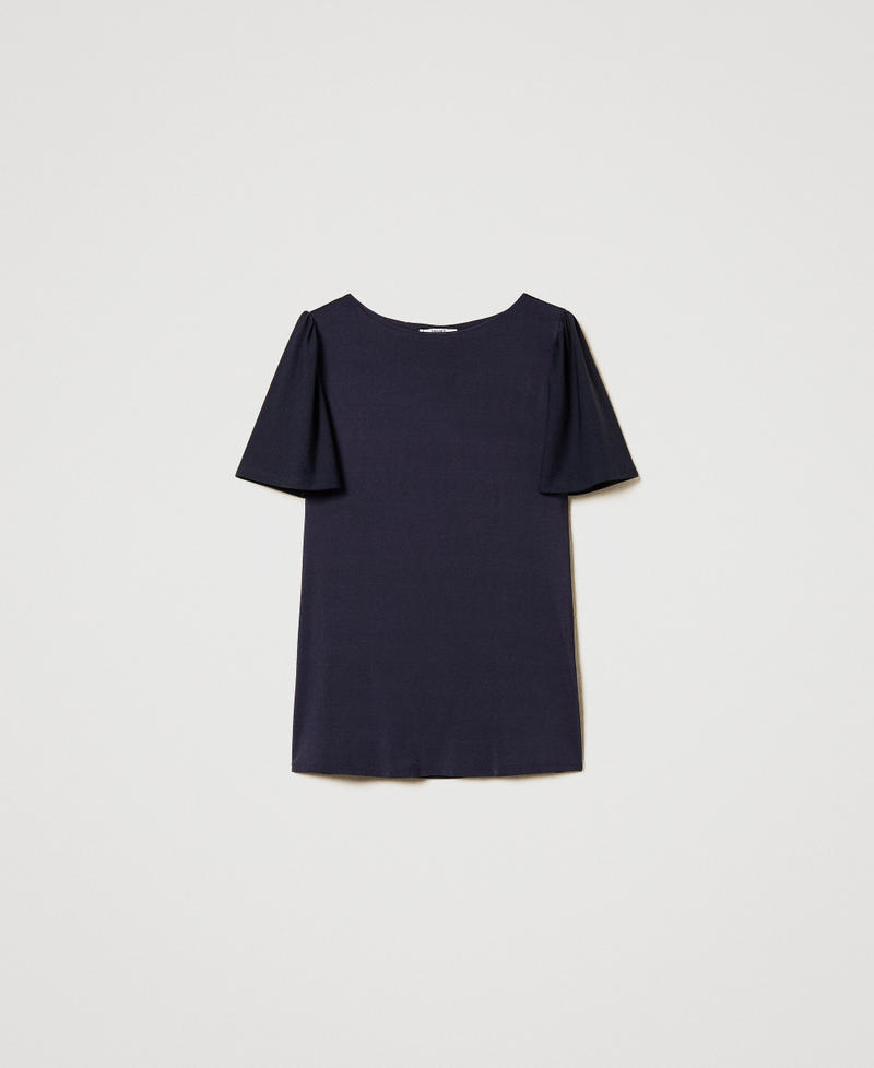 Puff sleeve blouse Classic Blue Woman 251LM2MDD_11956_S0