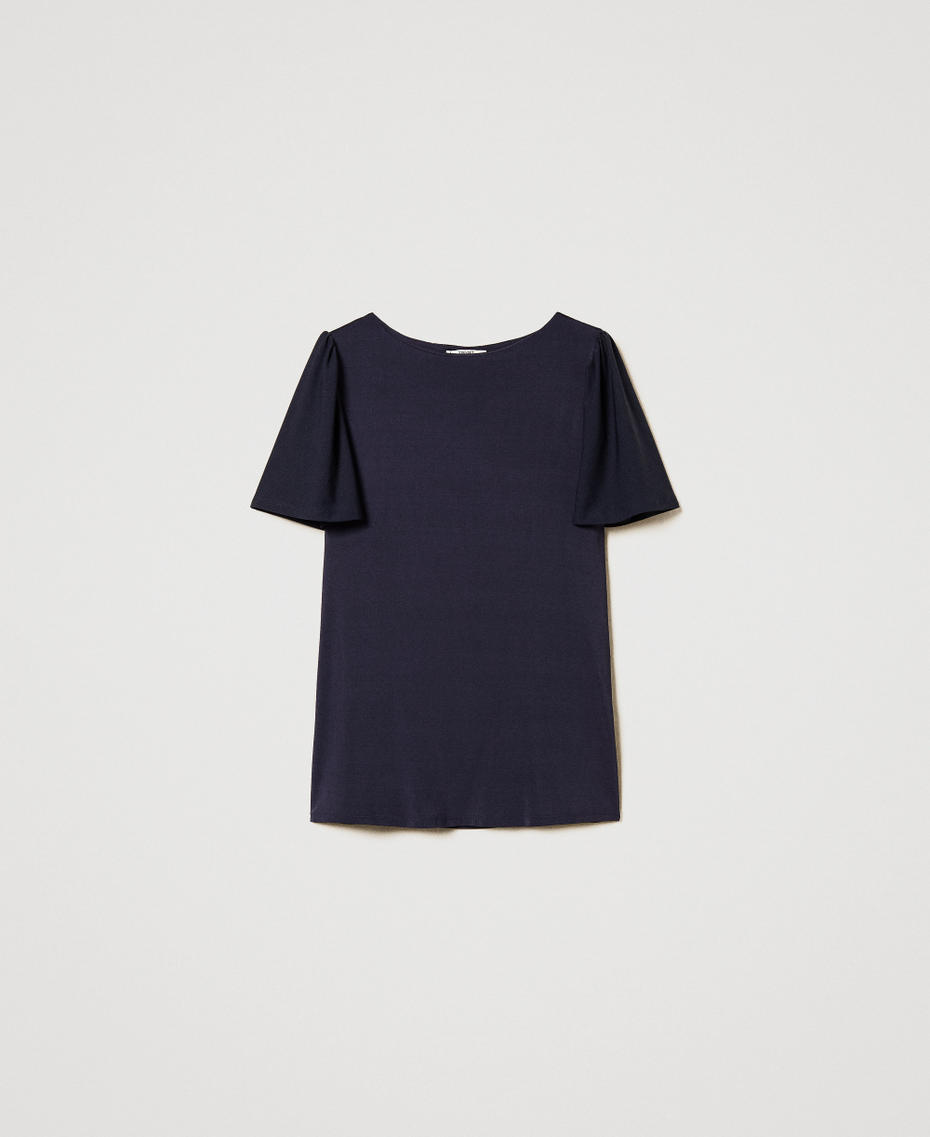 Puff sleeve blouse Classic Blue Woman 251LM2MDD_11956_S0