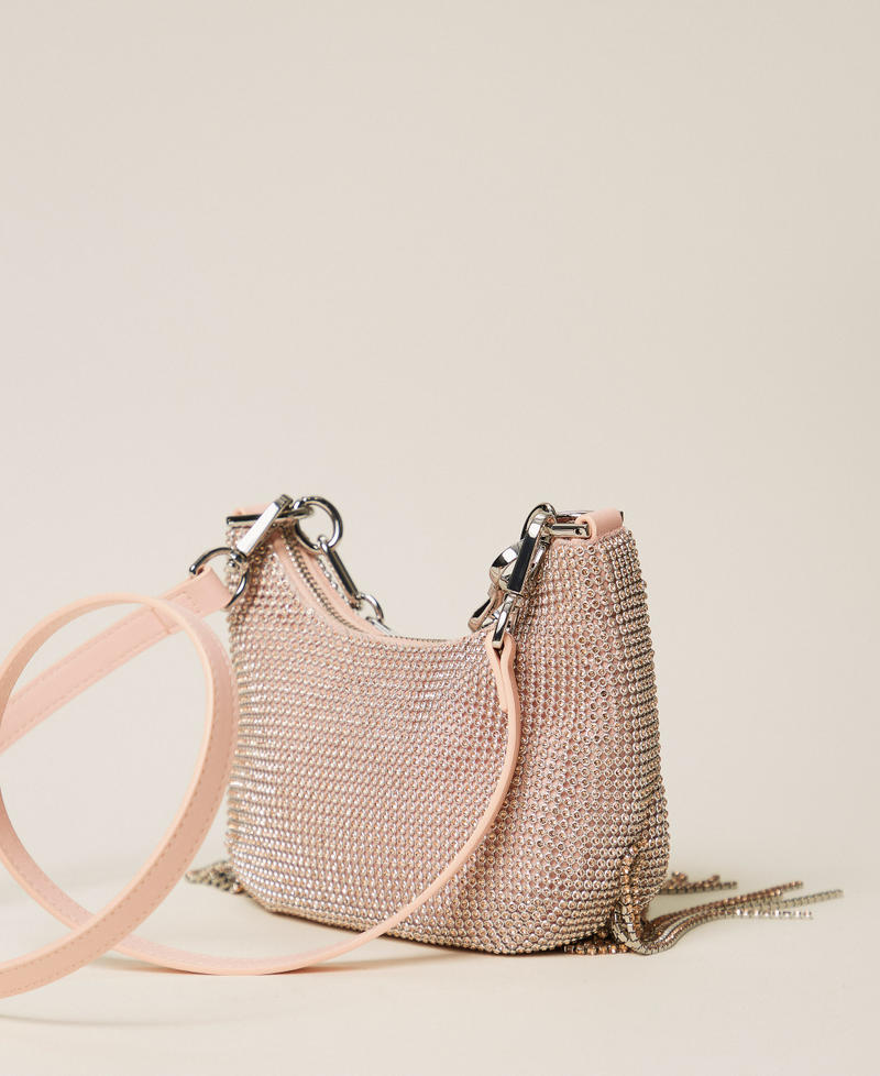 Bolso Mini Croissant de strass con flecos Rosa &laquo;Peach Pink&raquo; Mujer 261TB7360_11750_03