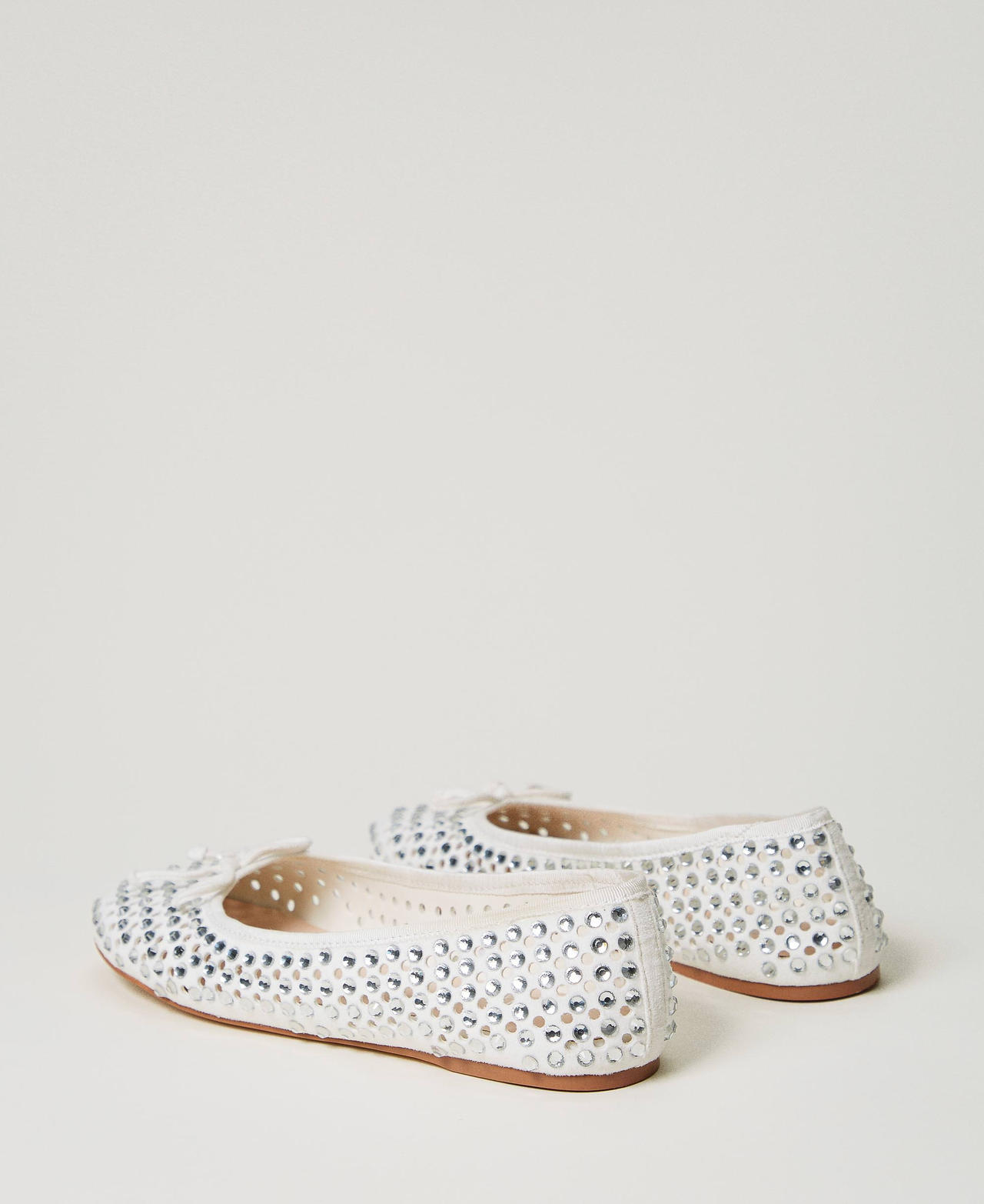 Ballet flats with all-over rhinestones Sugar White Woman 251ACP016_00632_03