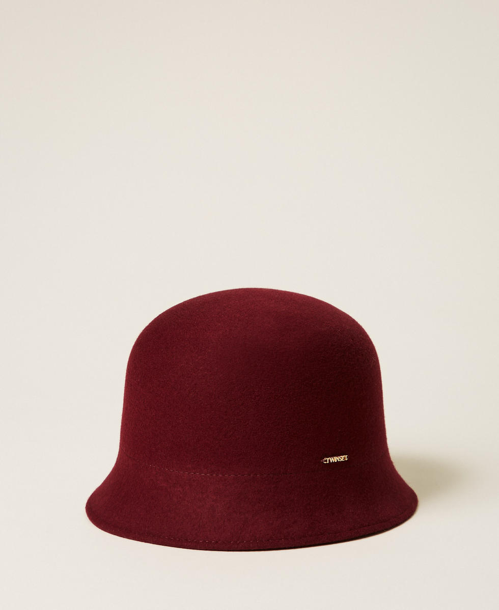 Wool cloth cloche hat Bordeaux Woman 262TO5240_00020_01