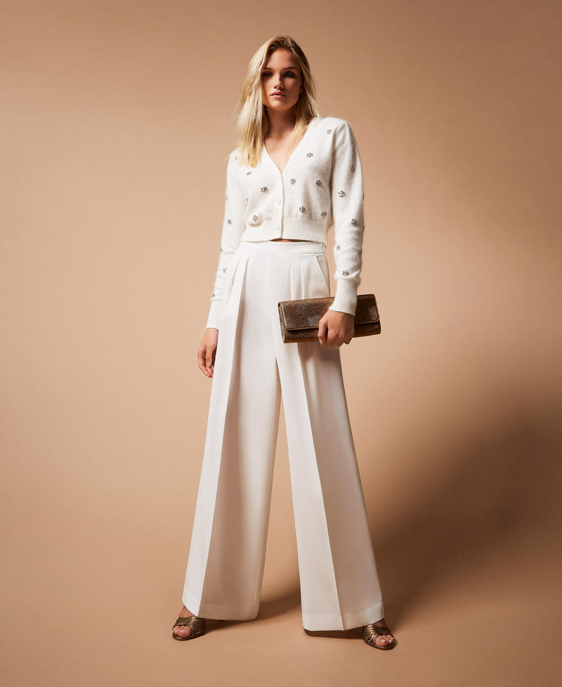 Wide leg crêpe trousers White Snow Woman 252TT2401_00282_PC