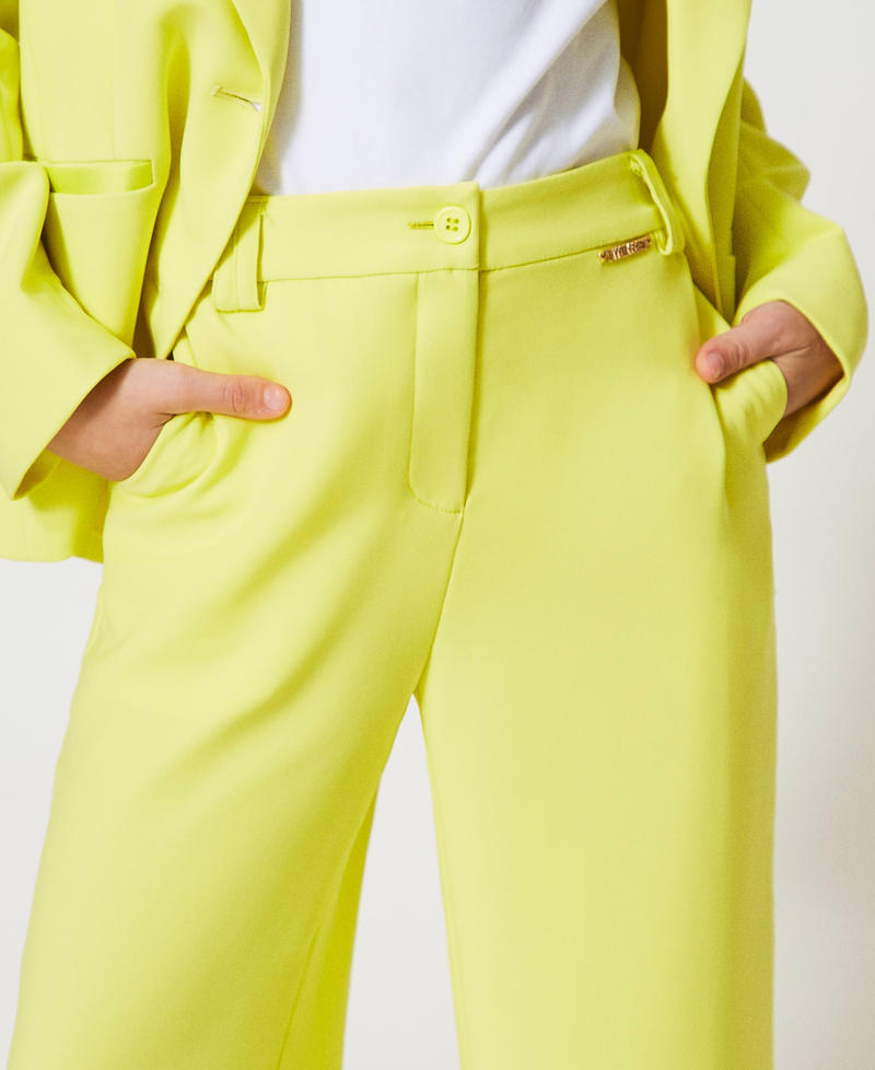 Crêpe palazzo trousers Yellow Plum Girl 251GJ2QN8_12124_04