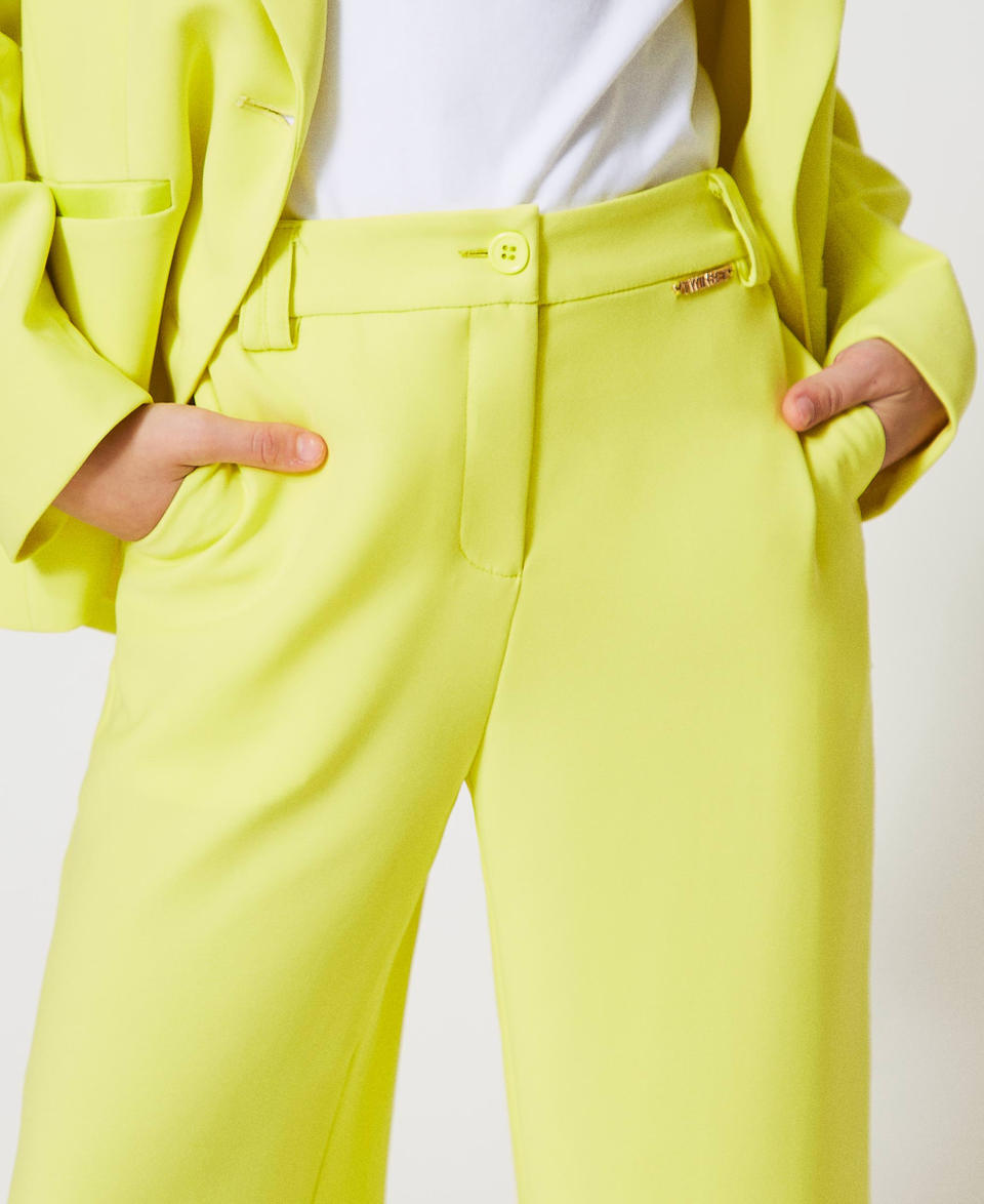 Crêpe palazzo trousers Yellow Plum Girl 251GJ2QN8_12124_04