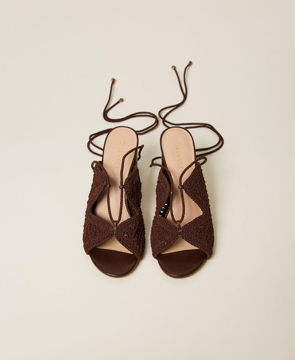 High crochet sandals Coffee Liqueur Woman 261TGT040_12110_04