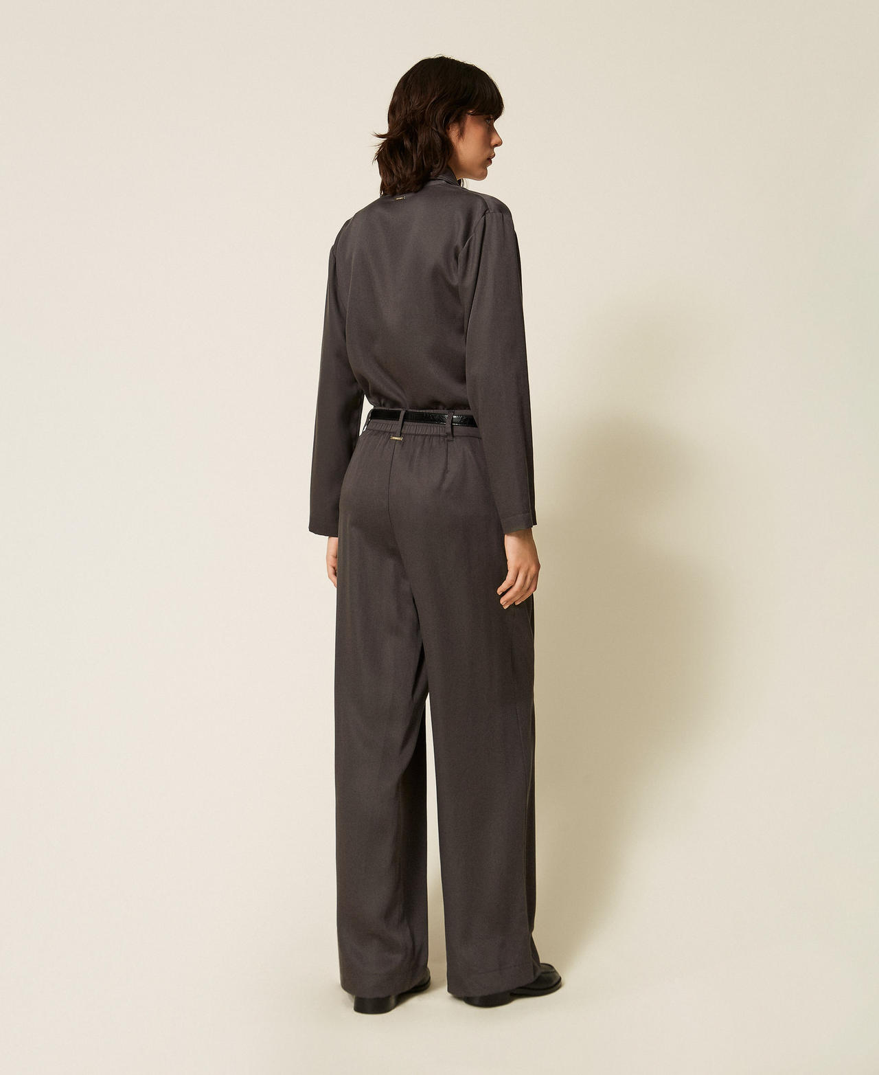 Wide satin trousers Hazel Iron Woman 262LI2BQQ_00185_03