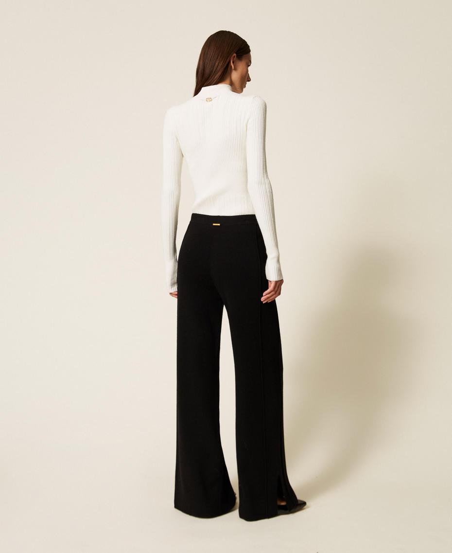 Wide knit trousers Black Woman 252LL3NCC_00006_03