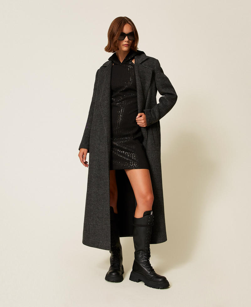 Short MYFO dress with sequins Black Woman 252AQ2151_00006_T0