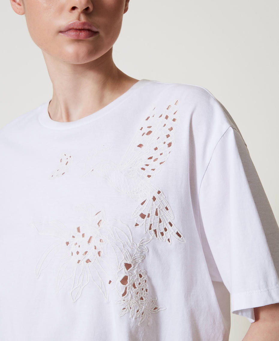 T-shirt with embroidery White Woman 251TP2730_00001_04