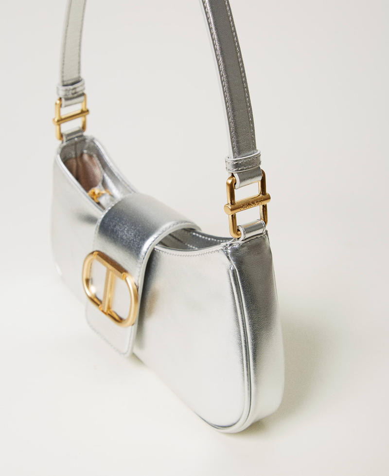 Hobo-Bag „Amie“ aus Metallic-Leder Silber Frau 251TB7112_00995_02