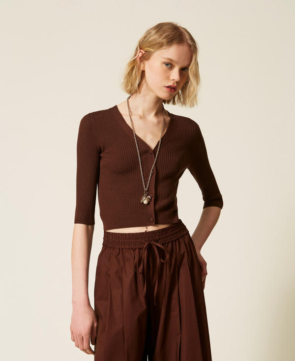 Cardigan en coton et soie