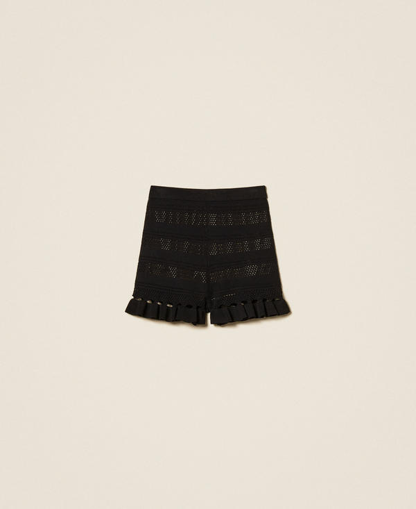 Knit shorts with ruffles