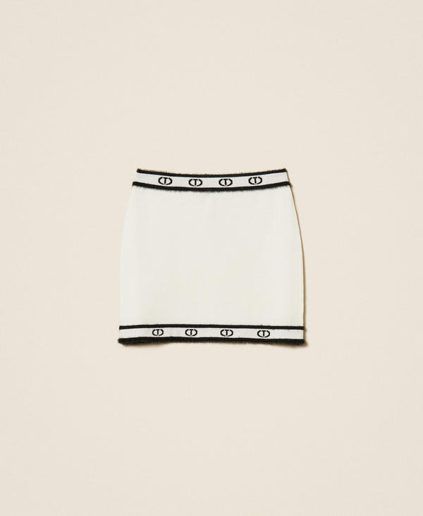 Knit miniskirt with Oval T