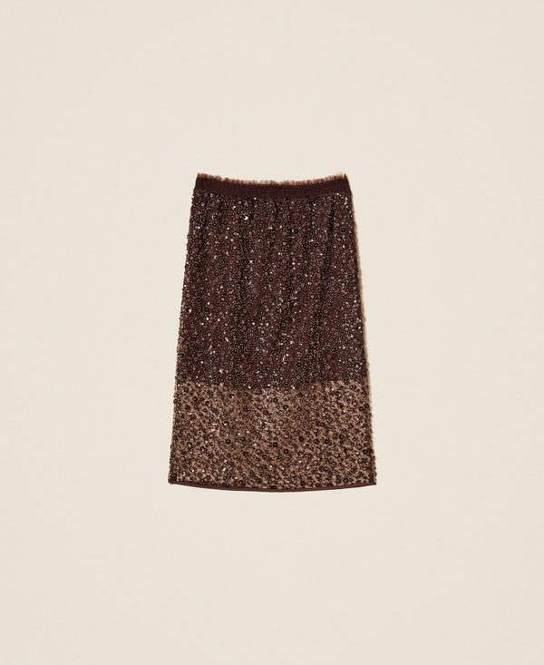 Midi tulle skirt with sequins