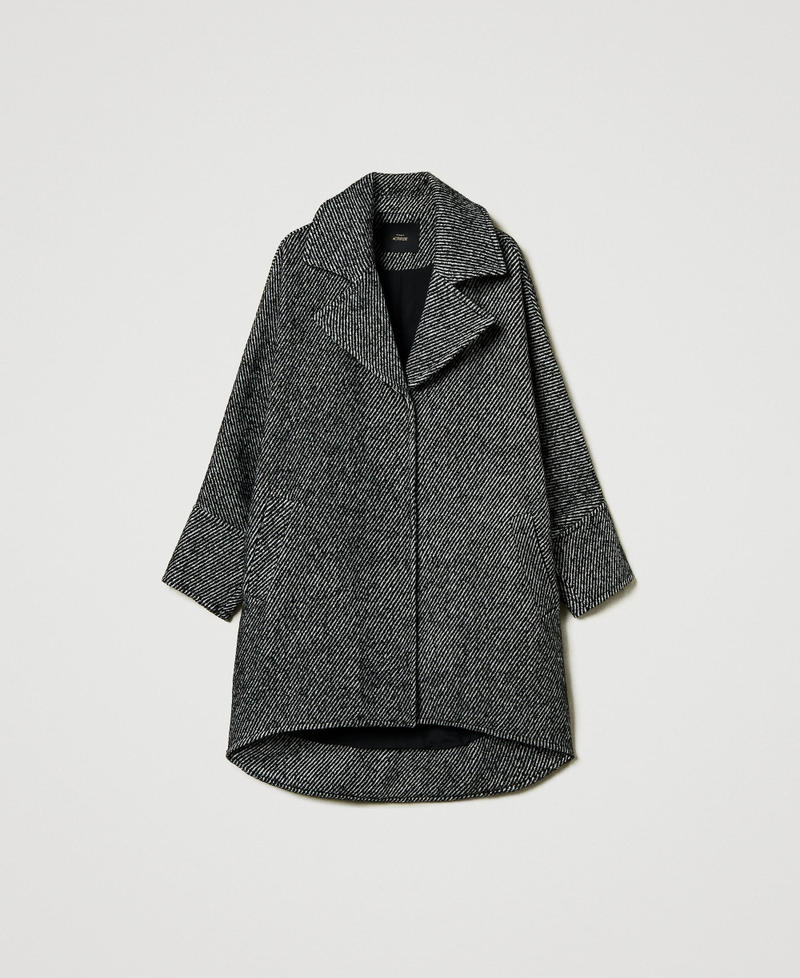 Cappotto corto in panno bicolor