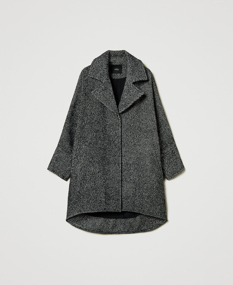 Two-tone wool cloth short coat