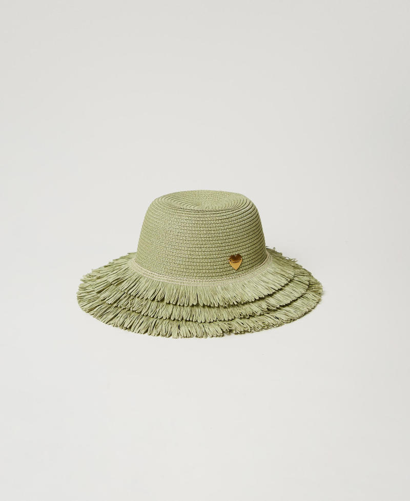 Breitkrempiger Hut aus Strohimitat Olive Leaf Frau 251LB4DBB_12135_01