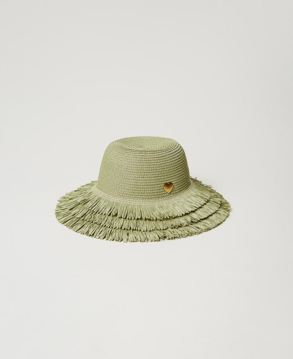 Chapeau &agrave; large bord effet paille Olive Leaf Femme 251LB4DBB_12135_01