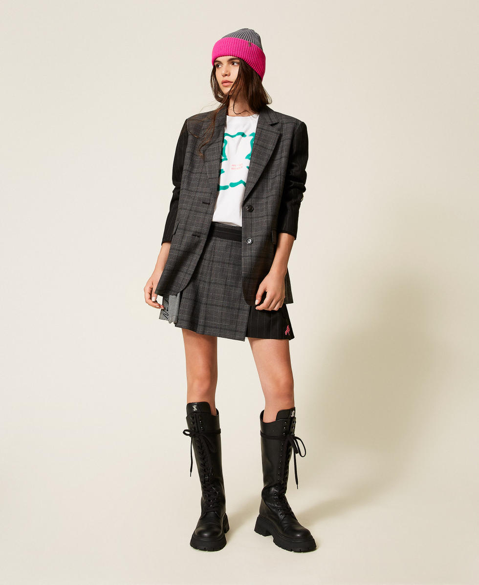 MYFO oversized T-shirt with print Papers/Green Garden Bear Woman 252AQ2120_12965_T0