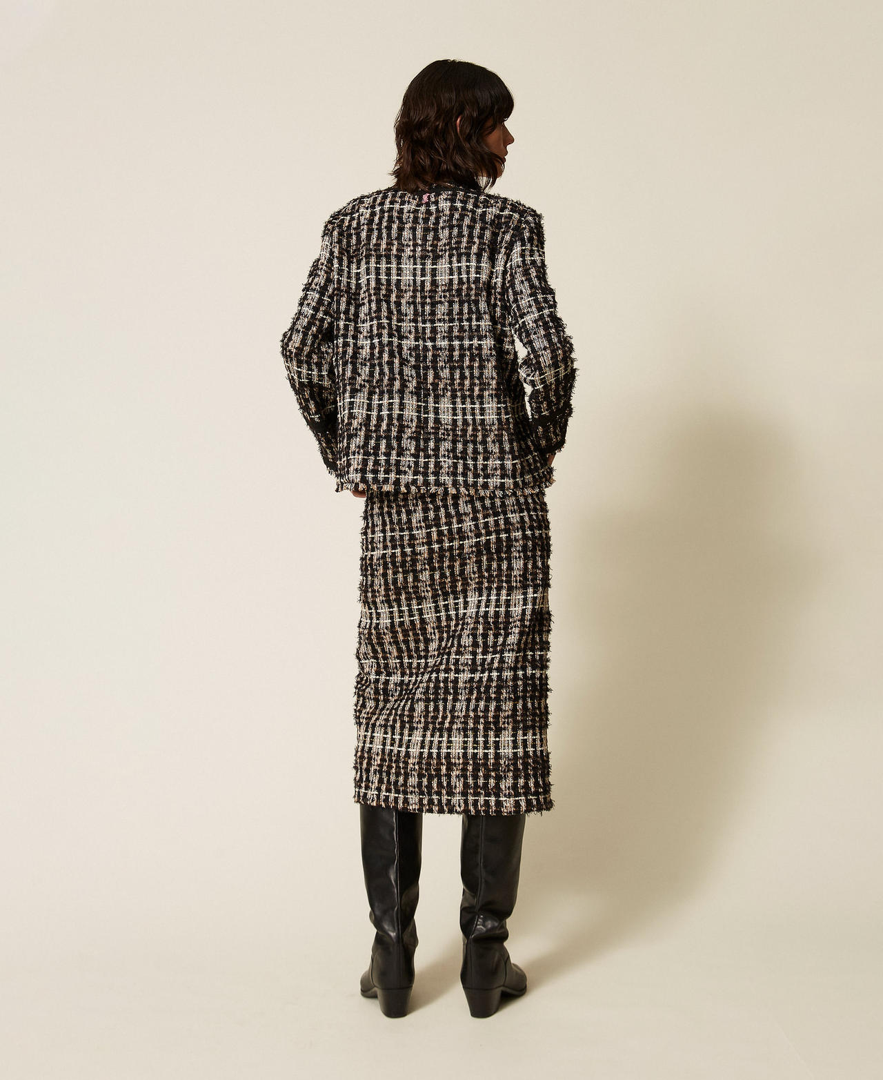 Myfo boucl&eacute; midi skirt with buttons Special Boucl&egrave; Woman 262AQ2022_14050_03