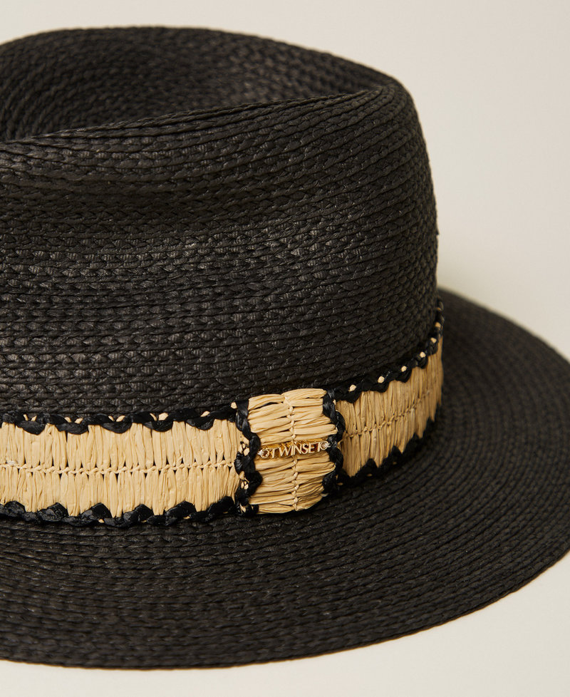 Straw-effect hat Black Woman 261TA4060_00006_02