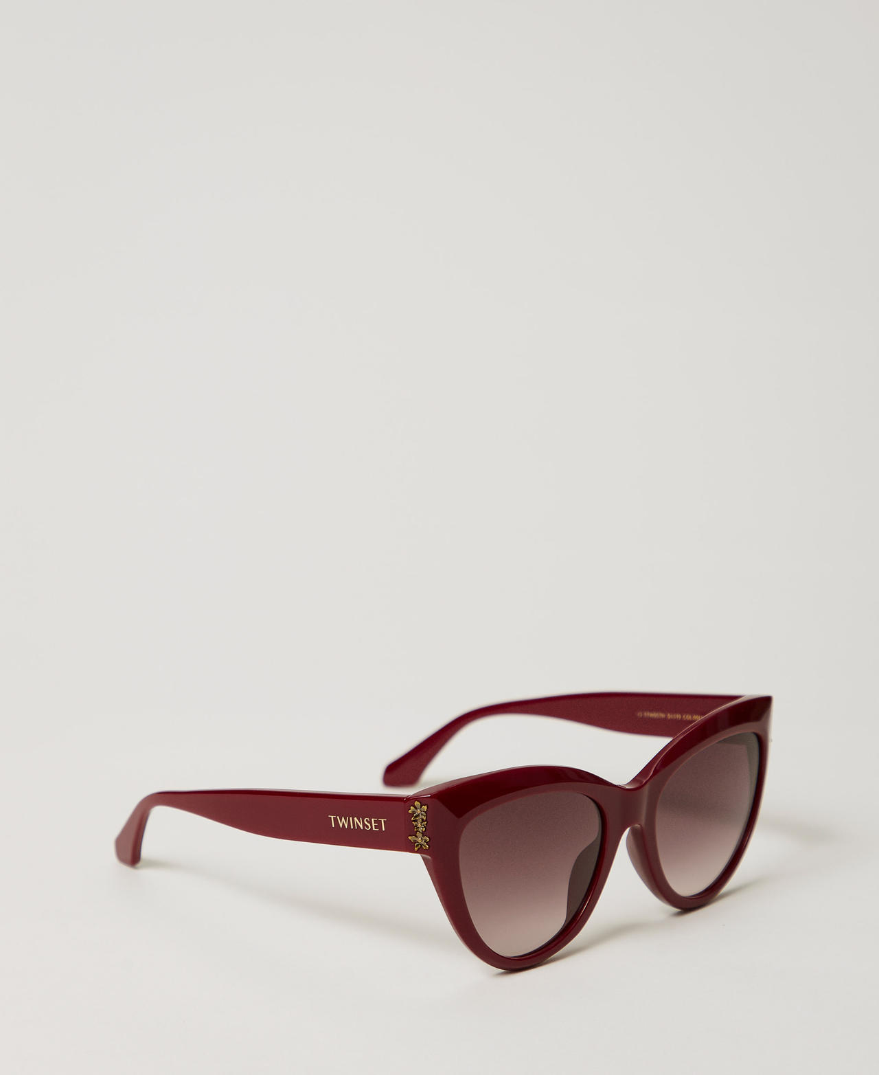 Butterfly sunglasses with flowers Shiny Full Bordeaux Woman 999TZ5062_12467_02